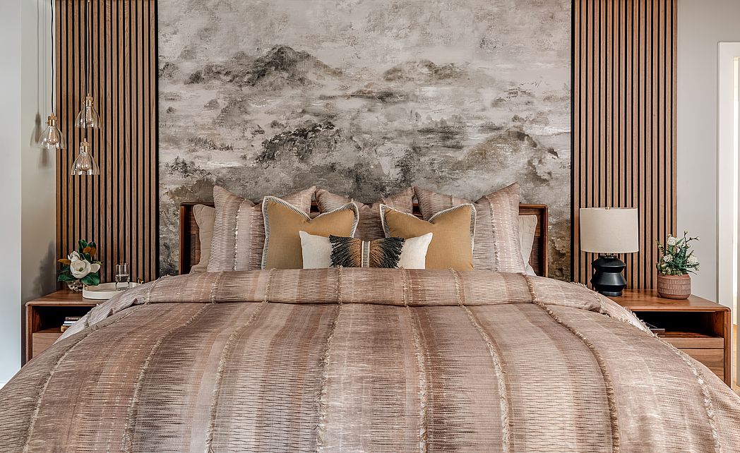 Paint your room with Universal Khaki as a foundational color before introducing darker colors like deep browns and reddened earth tones.