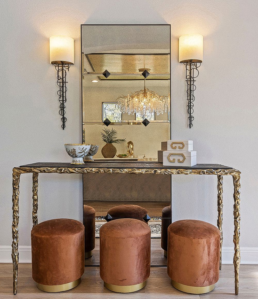 Add interesting lighting or furniture pieces 